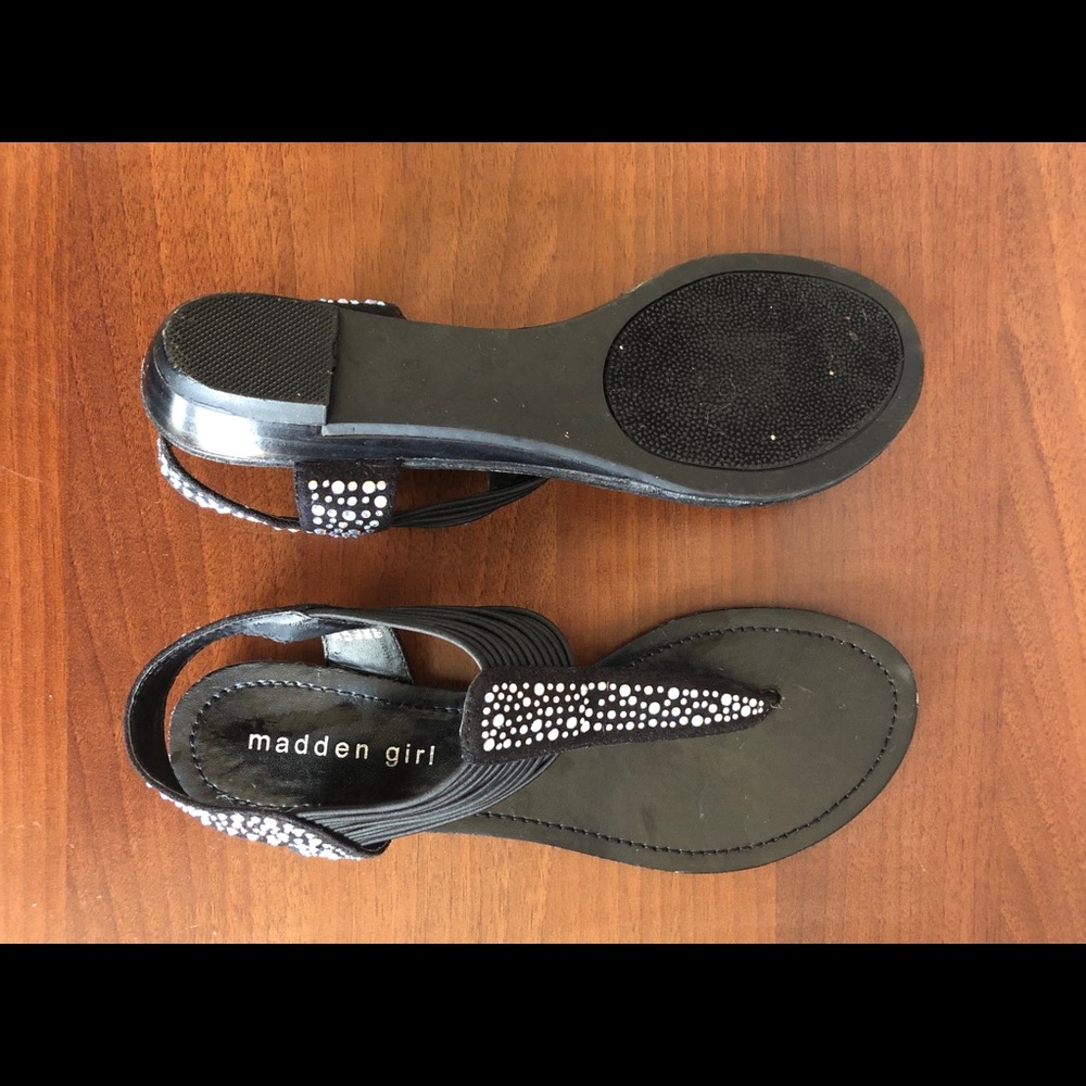 NEW || Madden Girl || Black & Rhinestone Sandal - Picture 3 of 4